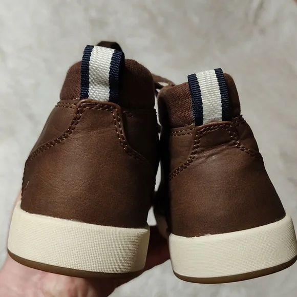 Sperry Boys Cruise Mid Top Siders Sneakers Brown Faux Leather Lace Up Shoes 3.5 - Picture 4 of 11